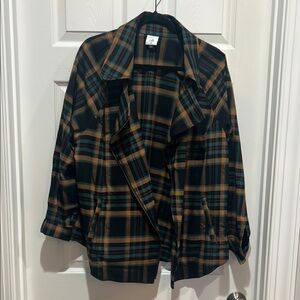 CAbi Black and Brown Trench Coat Oversized Fit